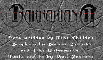 Barbarian II title screen